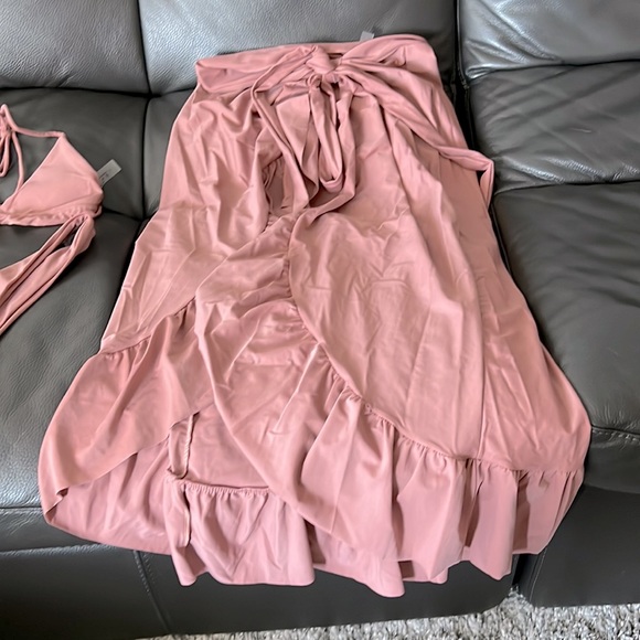 NBW Mauve Pink 3 piece Swimsuit with Ruffles - Picture 4 of 4